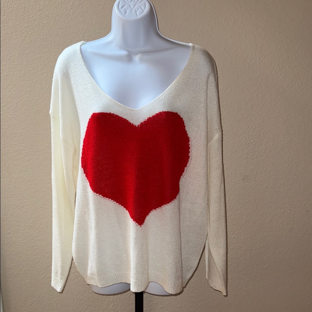 Sweet Lovely by Jen Heart Design Cream Sweater Women’s Size M/L